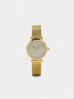 Reloj De Malla Metálica De Acero Inoxidable dorado