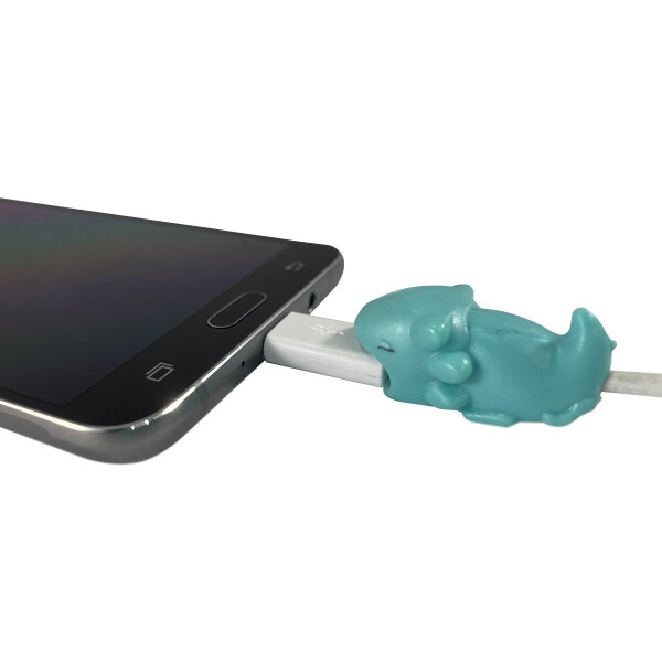 Protector De Cables De Celular Animalitos Micro iPhone Usb-c Variante Conejo Amarillo
