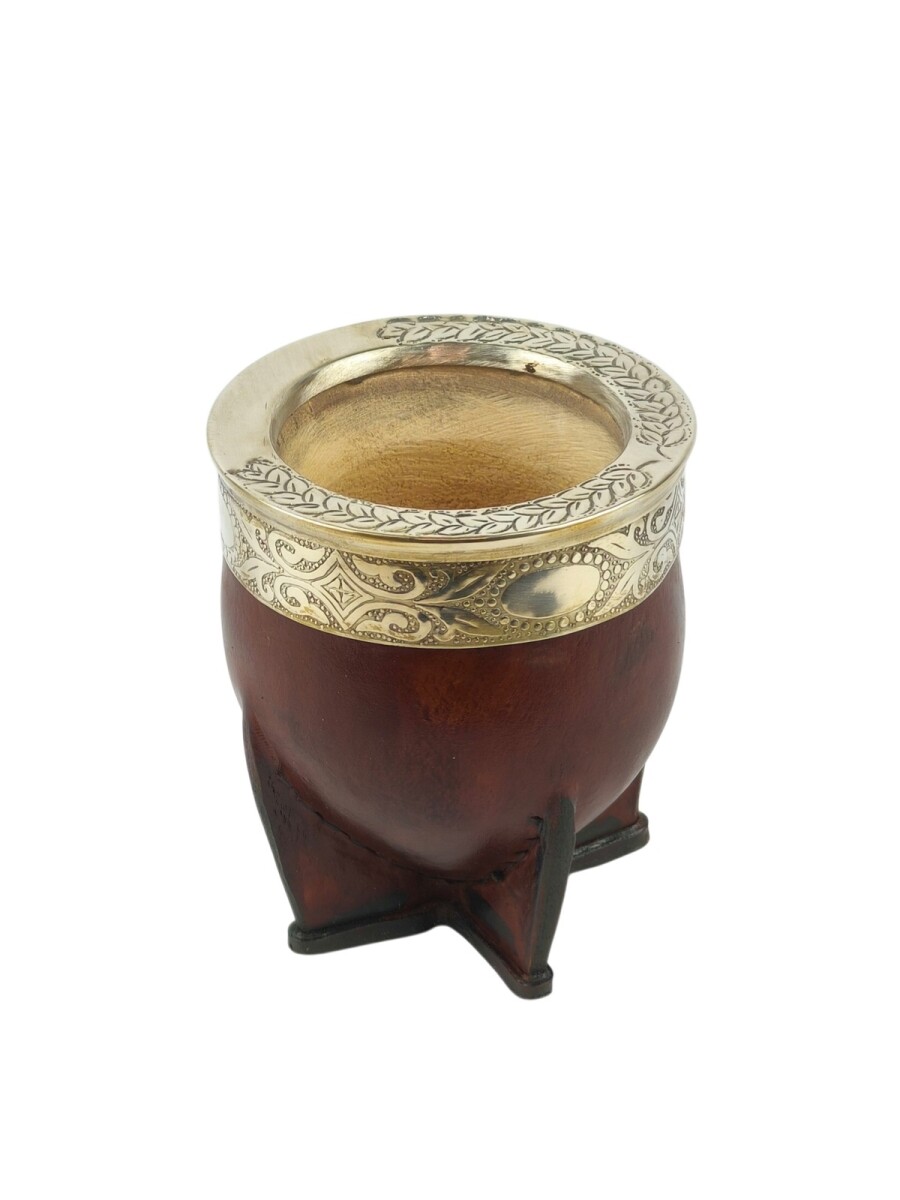 Mate imperial de calabaza y alpaca - Marrón cincelado 