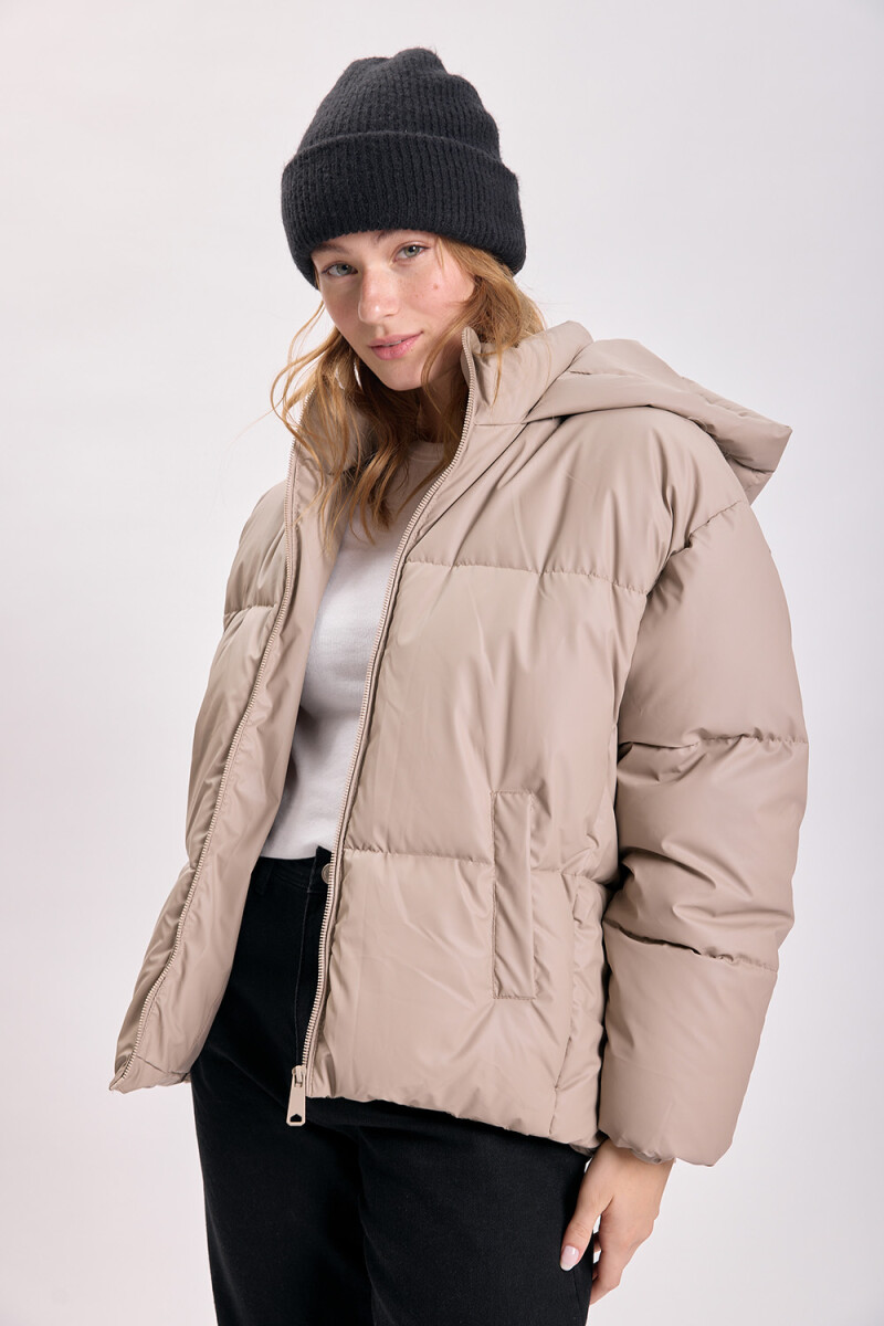 Campera de abrigo capitoneada Tostado