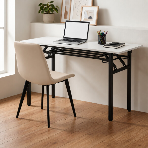 Escritorio Plegable Noffice 120x40 Cm Con Silla Incluida Blanco