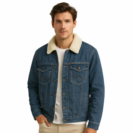 Campera Wrangler de Hombre - DENIM JACKET SHERPA - WM9743UR ELD