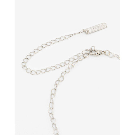 Collar Corto Metal Corazones Plateado Rodio