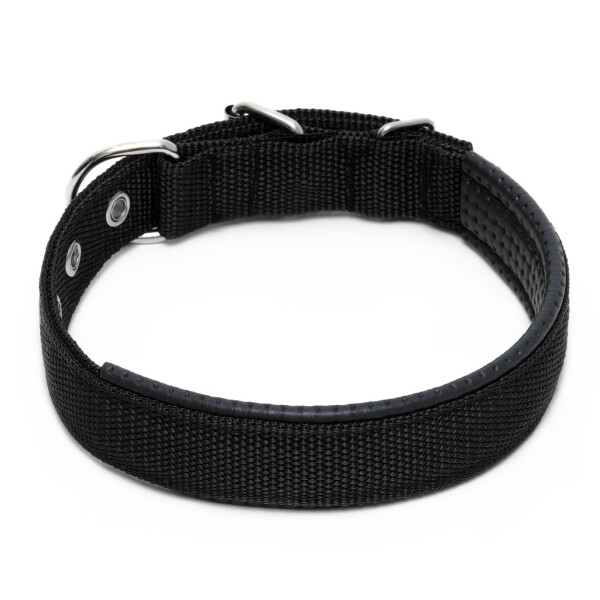 Collar Ajustable Reforzado Hebilla Nylon Perro Gato Mediano Variante Color Negro
