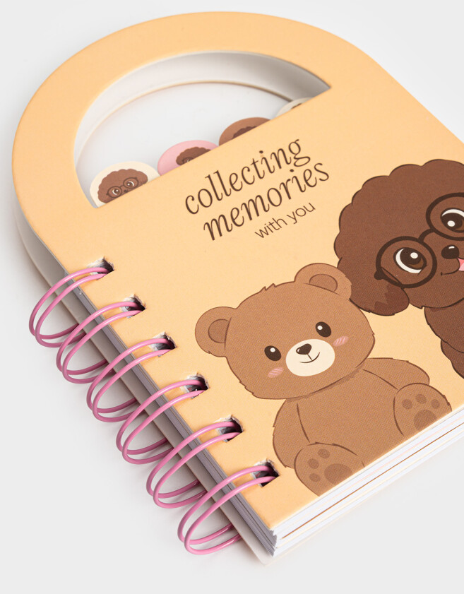 Anotadores Cuadernos y Memos Mini Cuaderno Con Señaladores - Amarillo Claro
