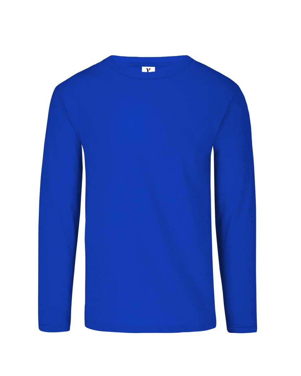 Camiseta a la base dry fit manga larga - Azul Royal 