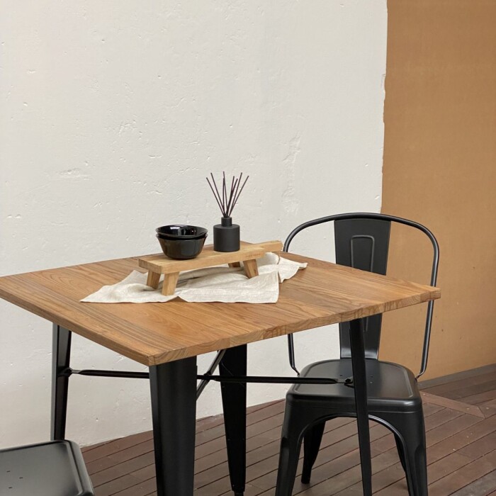 Mesa Tolix 80x80 cm Negro