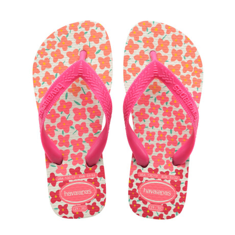 Sandalias Infantiles Havaianas Hav.Kids Flores Blanco - Rosado - Fucsia