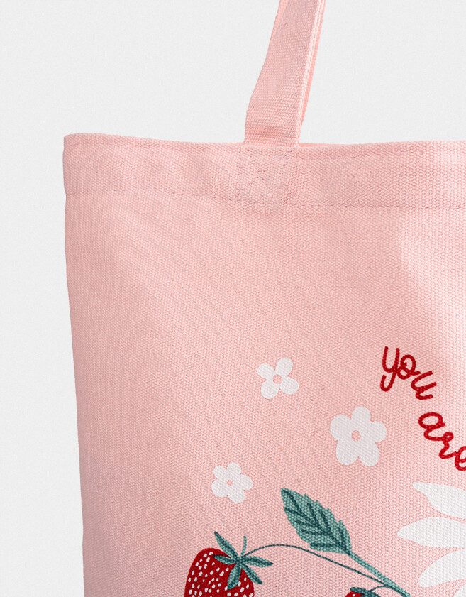 Bolsas reutilizables Estampados Tote Bag "you Are Berry Special" - Rosa Viejo