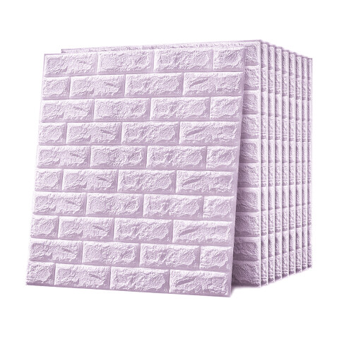 Revestimiento Pared Adhesivo Facil Colocacion Piedra X10 Un Variante Color Lila