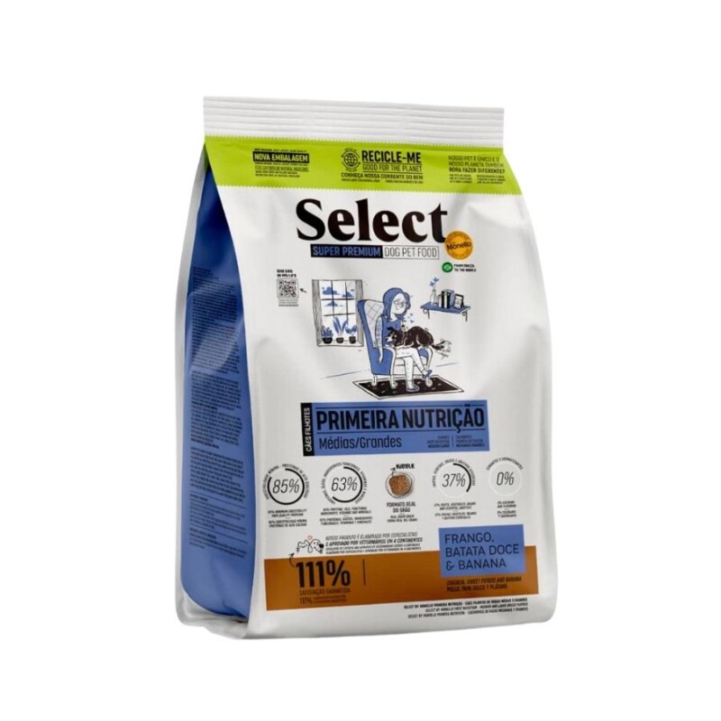 SELECT PERRO CACHORRO RAZA MEDIANA Y GRANDE 2KG PRIMERA NUTRICION 2KG