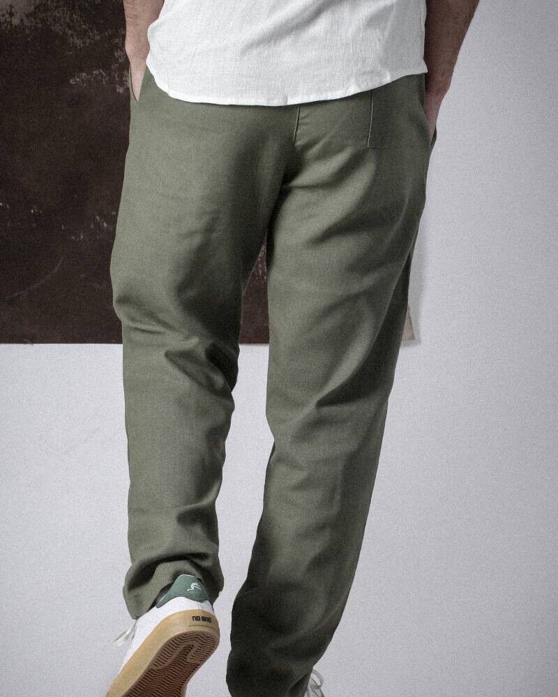 Pantalon Lino Verde militar