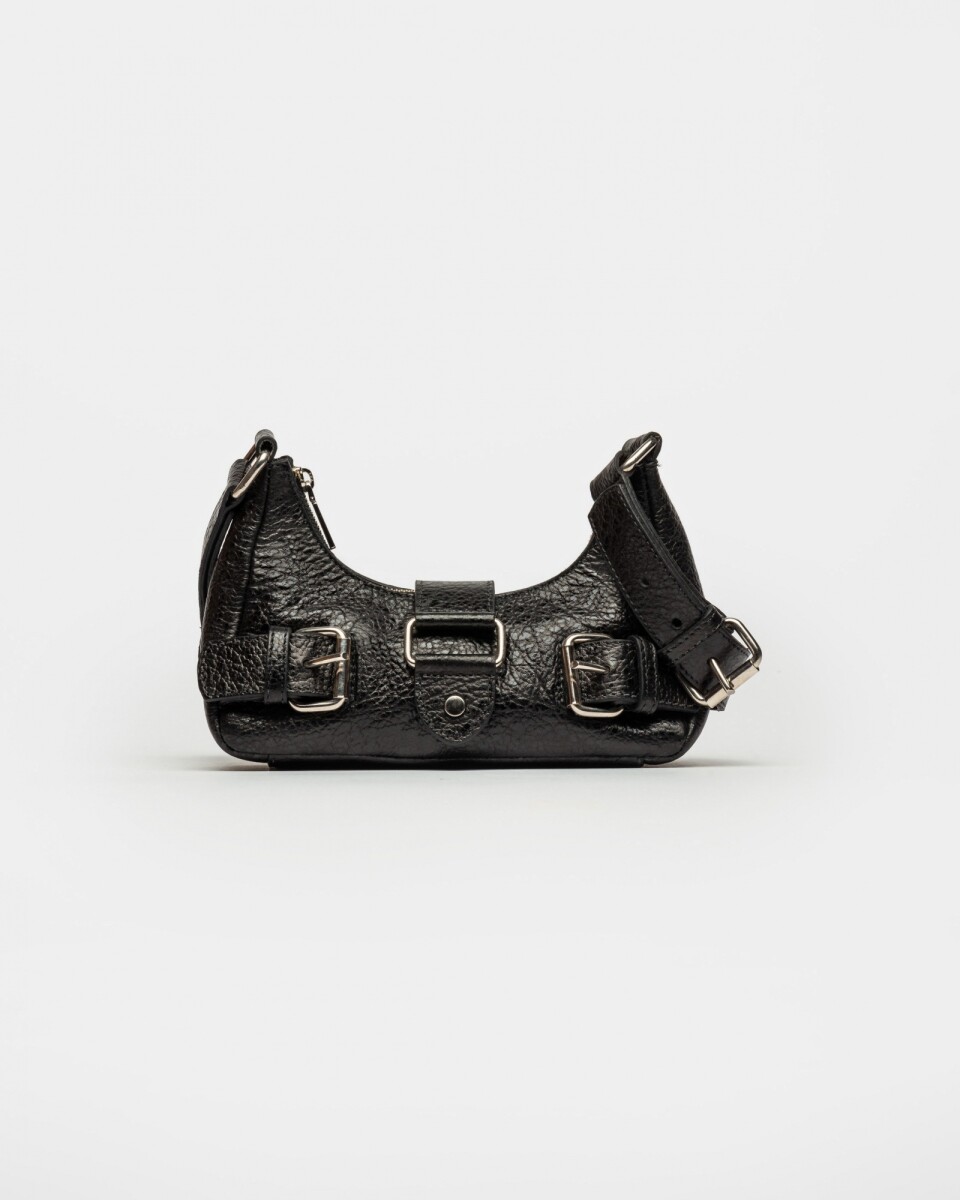 Mini Bag The Noisy Gang En Cuero Graneado - Negro 