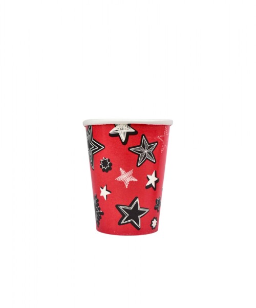 Vaso polipapel 8 oz ROJO STARS
