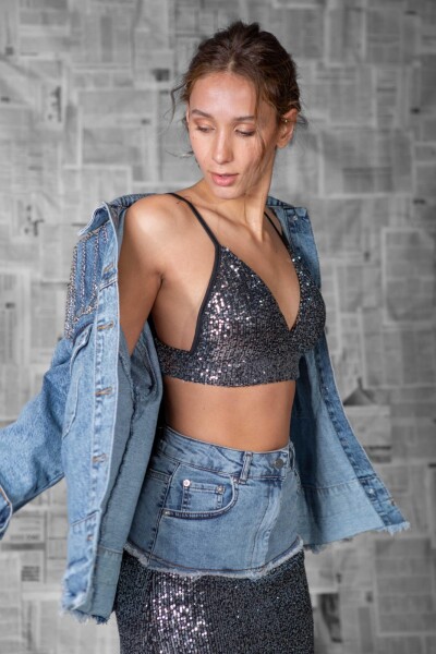 Top Eme Negro plata