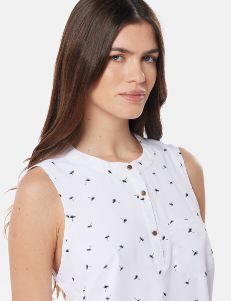 BLUSA MUSCULOSA CON BOTONES Flores