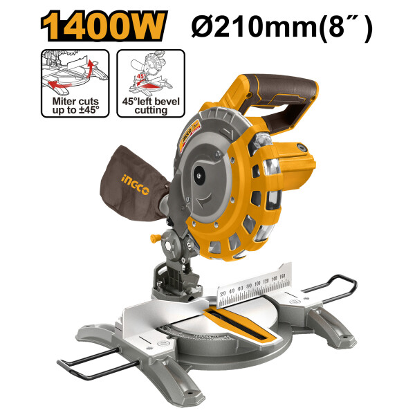 SIERRA INGLETADORA 8´´ 210MM INGCO BMS14007 1400W 5000 RPM CORTE 120MM SIERRA INGLETADORA 8´´ 210MM INGCO BMS14007 1400W 5000 RPM CORTE 120MM