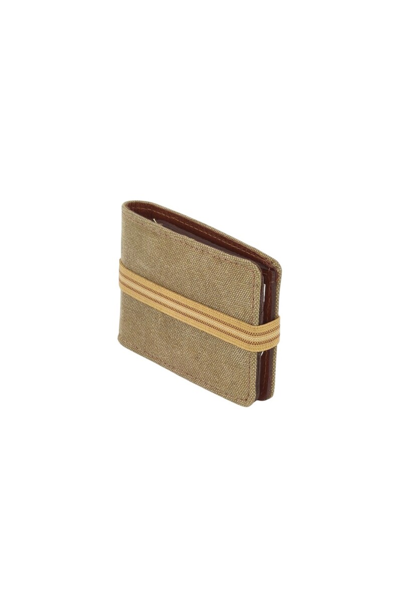 Billetera con elástico Beige