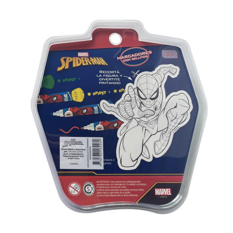 Pack x 6 Marcadores Colores con Sellos Spiderman U