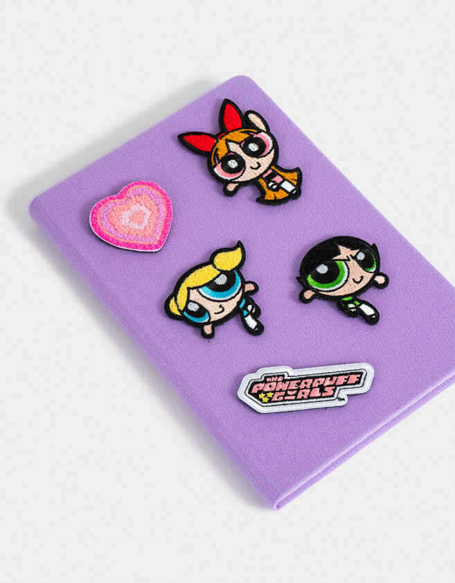 Anotadores Cuadernos y Memos Cuaderno A5 Parches "chicas Superpoderosas" - Violeta Lila