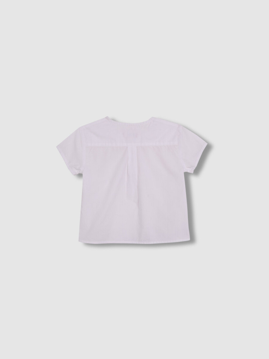 Camisa Sin Cuello Blanco
