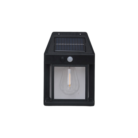 Lámpara farol solar p/exterior negro cálido IP65 IX4924