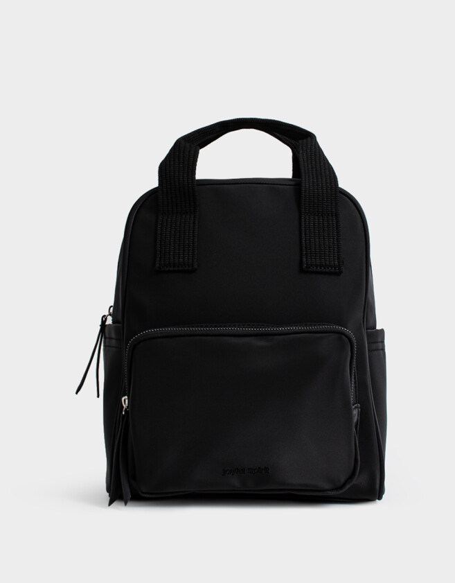 Mochilas Urbanas Estampados Mochila De Cuerina - Negro