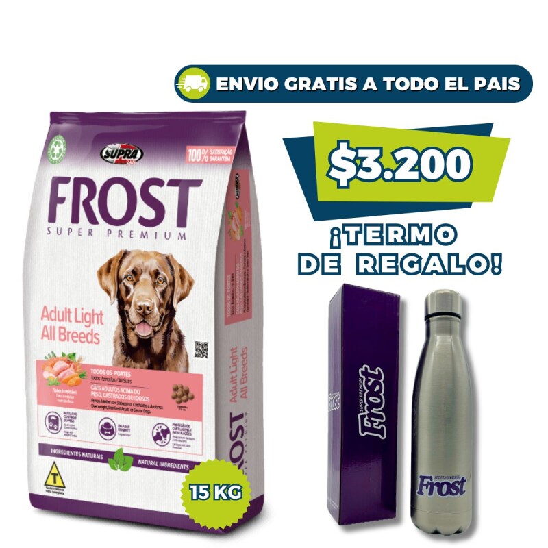 FROST PERROS LIGHT TODAS LAS RAZAS 15 KG + TERMO DE REGALO!