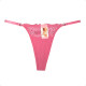 Tanga Colaless Ajustable De Encaje Rosa