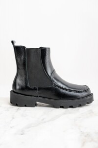 Bota Cuero Negro