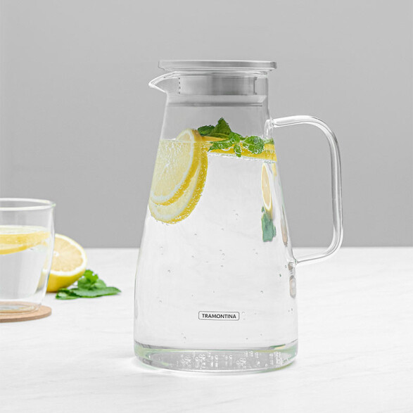 Jarra de vidrio 1,8 lt c/ tapa de acero inoxidable -TRAMONTINA TF0380