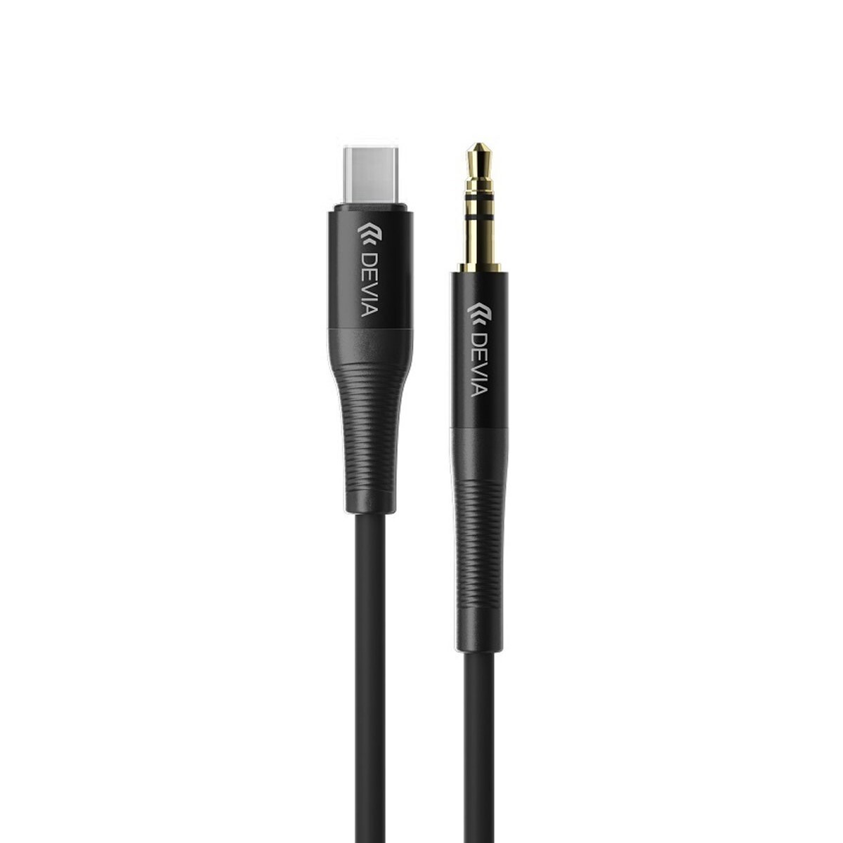 Cable de audio usb tipo-c a 3.5mm devia ipure series Black