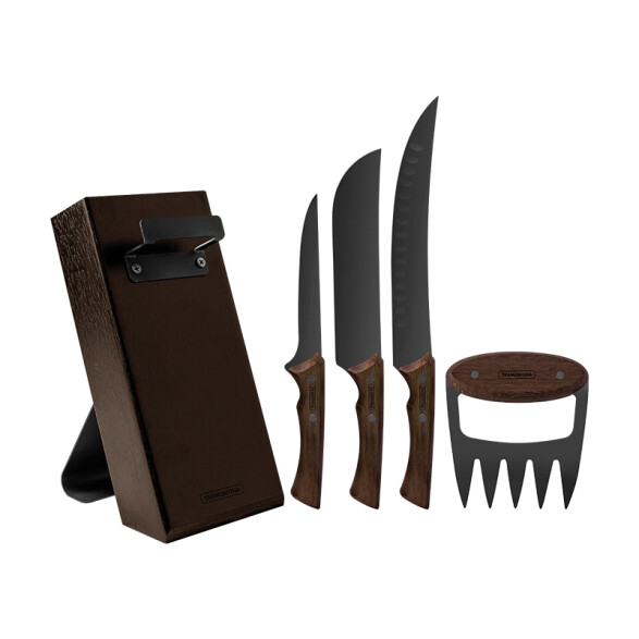 Juego de cuchillos y garra c/taco "churrasco" TR9016