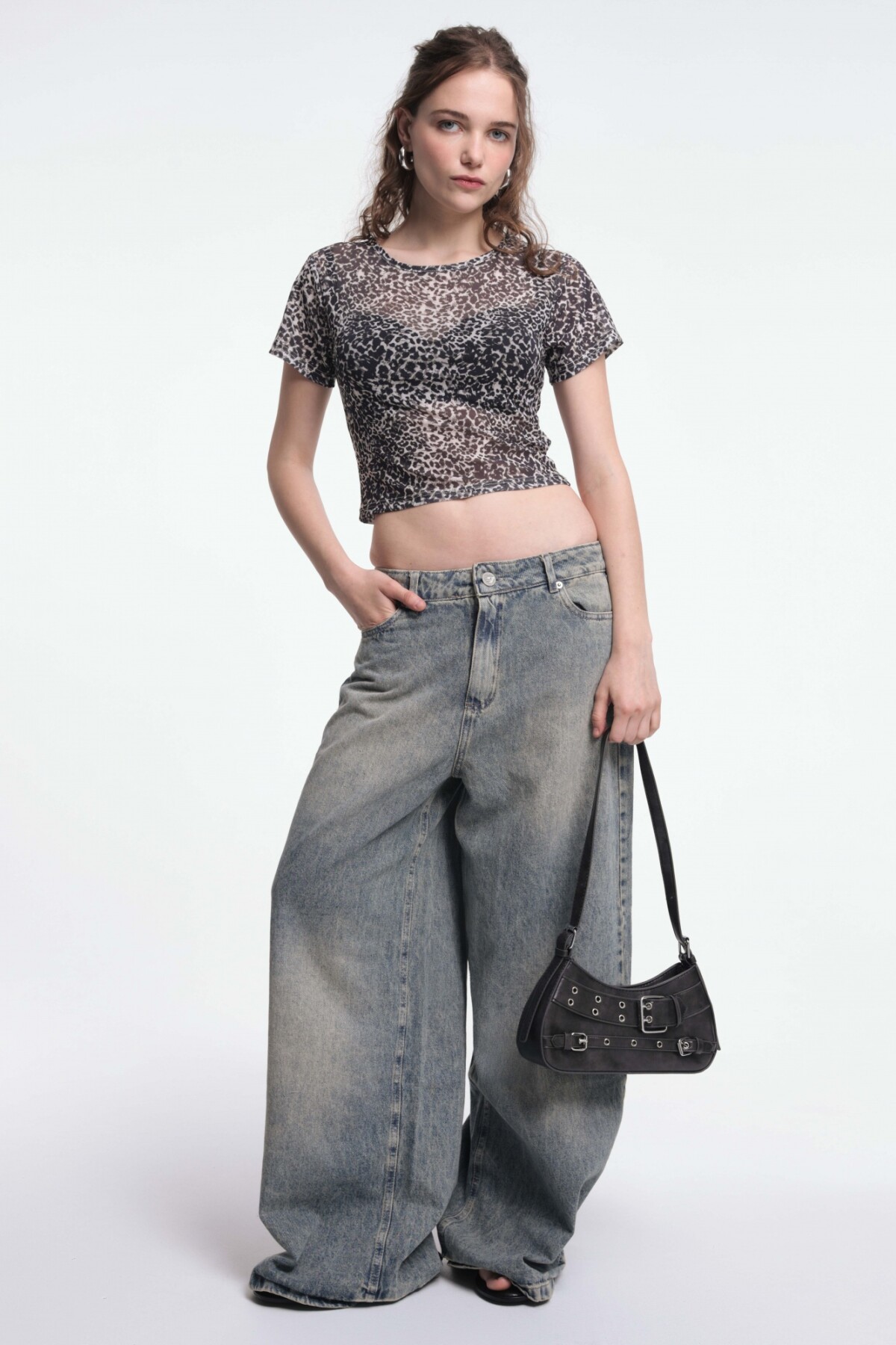 Top Remi Leopardo Gris