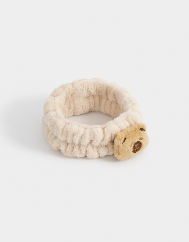 Vinchas Infantiles Osito Vincha Textil Con Osito - Marron Beige