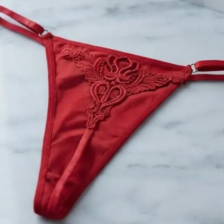 Tanga Cola Less Sexy con Guipur Rojo