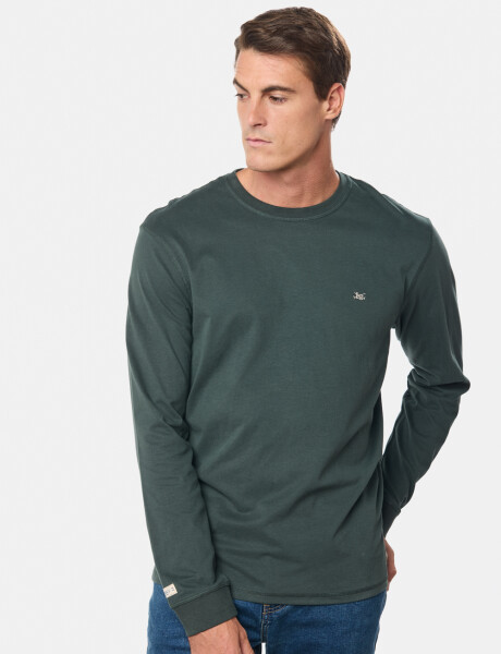 REMERA LISA DE ALGODÓN Verde Oscuro