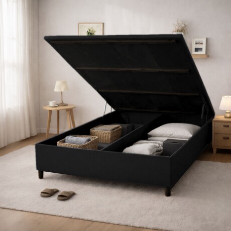 Sommier Queen THM Hybrid Silver Smart Box Baúl Negro