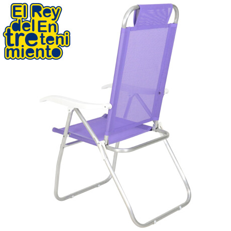 Silla Reposera Reclinable Aluminio 4 Pos 120 kg N1 Violeta