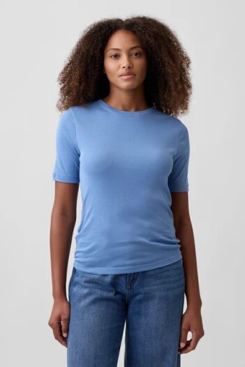 Remera Modal Manga Corta Mujer Soft Cornflower