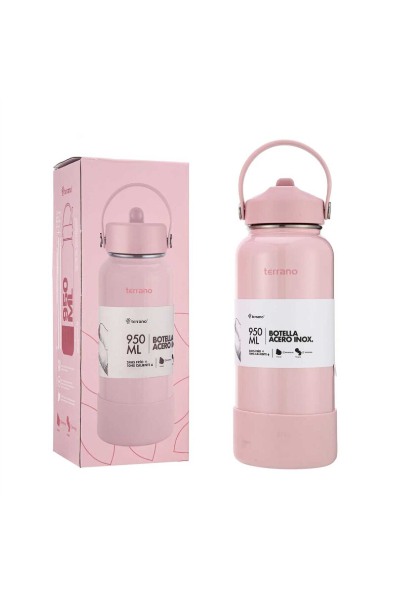 BOTELLA TÉRMICA TERRANO 950ML ROSA METALIZADO RT