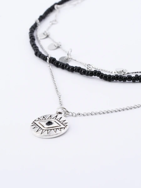 COLLAR OJO PLATEADO