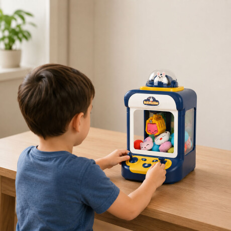 Mini Máquina Atrapa Peluches Conejo Luz Y Sonidos 60s USB-C Azul