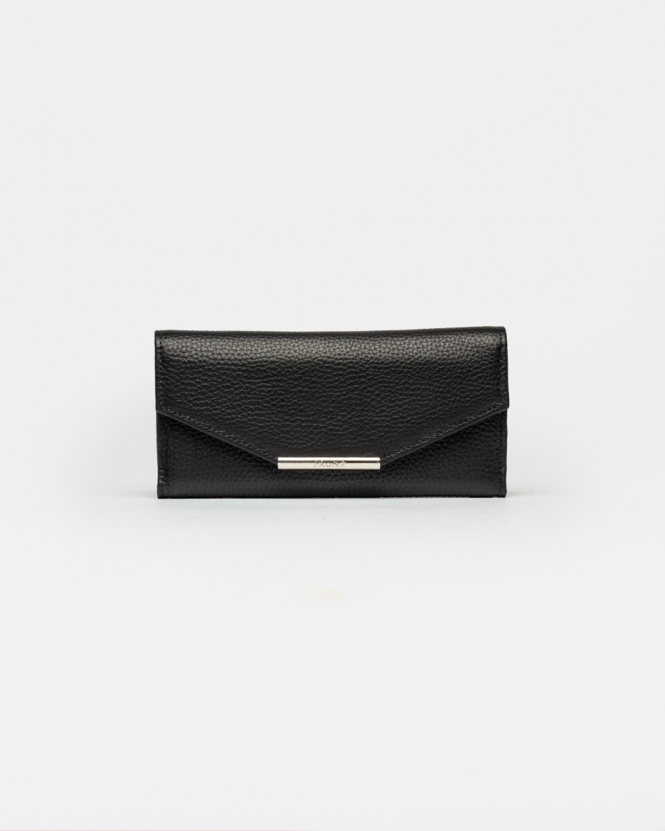 Billetera Luisa en cuero graneado - Negro 