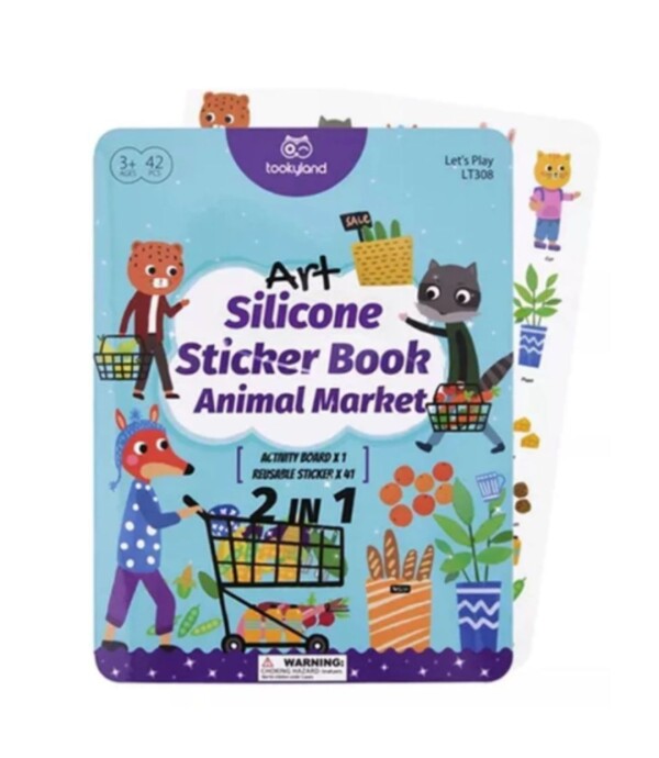LIBRO DE PEGATINAS DE SILICONA - ANIMALES S/C
