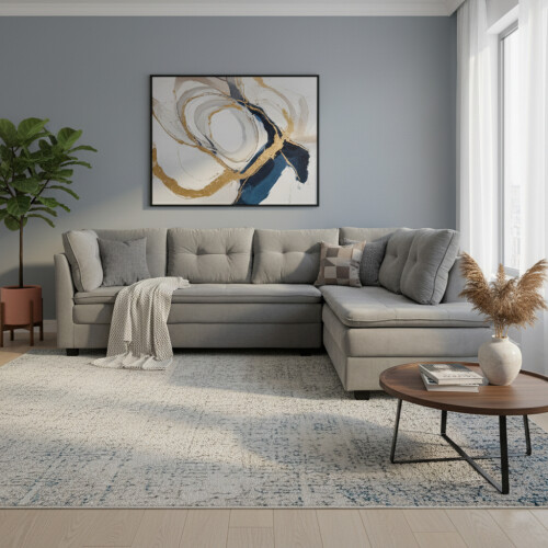 Sillon 3 cuerpos con Chaise - Coimbra Izquierdo Gris