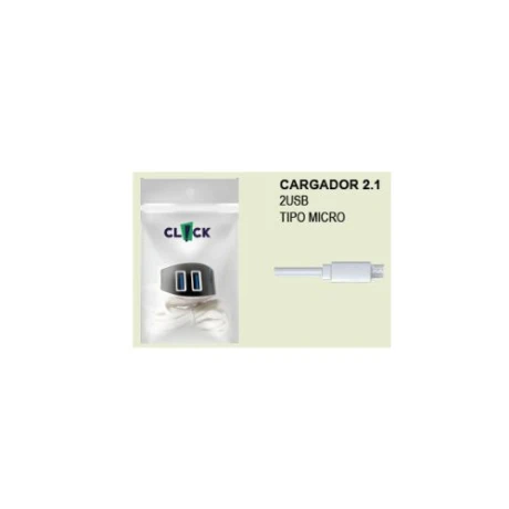 Cargador Click para Pared Micro 2 USB 2.1AMP 001