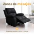 Sofá Sillón Poltrona Reclinable Masajeador Electrico Color Negro Tela
