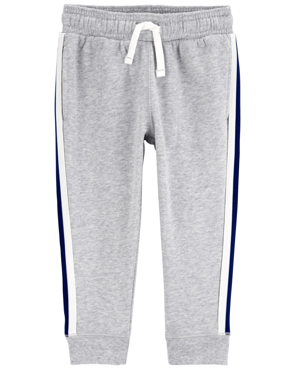 Pantalón de algodón, con franja lateral, gris 