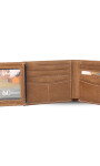 BILLETERA CUERO HERMES TOSTADO C/RON